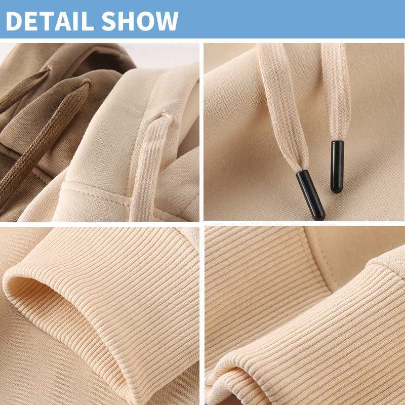 New Solid Color Mens Super Loose Hoodie Solid Color Fashion Crewneck Hoodie Casual Loose Sportswear W250108