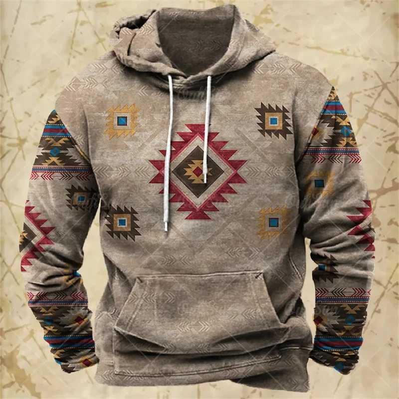 Retro Mens Hoodie 2024 Casual Long Sleeve Zipper Ropa Hombre Harajuku Printed Top Street Clothing Oversized Sportswear Hoodie W250108