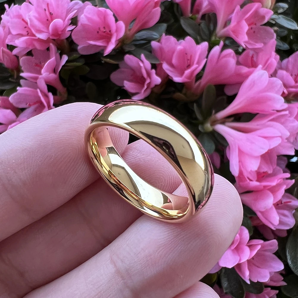 iTungsten 2mm 4mm 6mm 8mm 10mm Gold Plated Tungsten Ring For Men Women Couple Engagement Wedding Band Trendy Jewelry Comfort Fit 250107