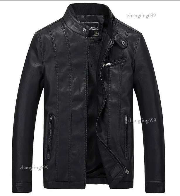 Wholesale- BOYUAN Leather Jacket Leren Jas Heren Chaquetas De Cuero Hombre 2017 Leather Biker Jackets For Men Black Leather Jacket Men B627