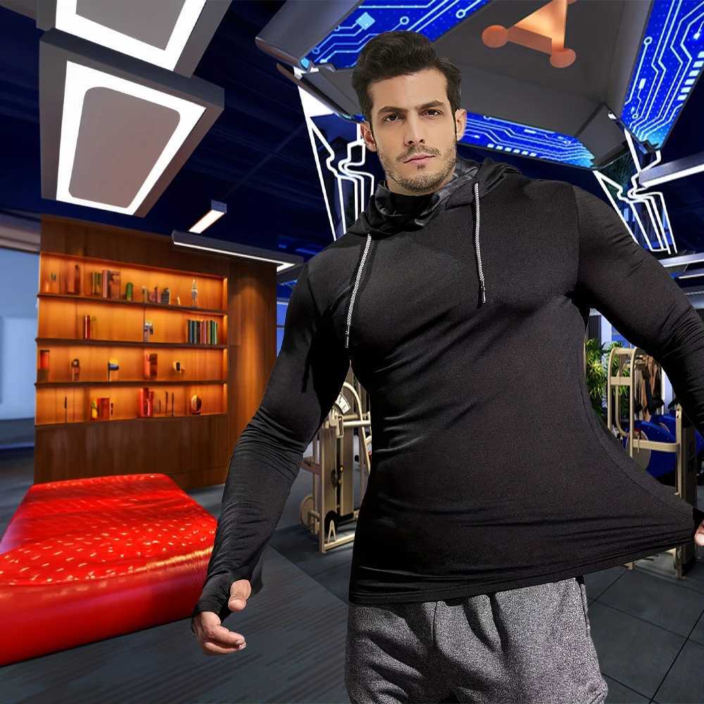 Mens running sportswear training and fitness hoodie tight fitting sportswear casual and breathable jogging and fitness mens zipper hoodie W250108