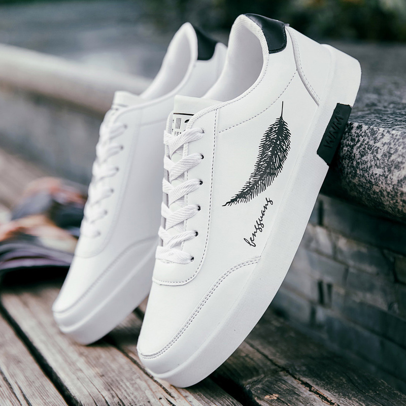White Sports Trendy Men Shoes Leather Man Flats Comfort Hard-Wearing Mens Casual Sneakers Zapatillas De Hombre
