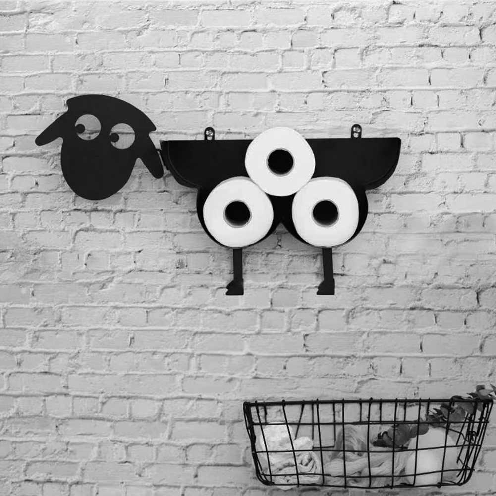 Sheep/Dog Decorative Toilet Paper Stand Bracket Bathroom Tissue Storage Rack Bathroom Tissue Rack Y250107