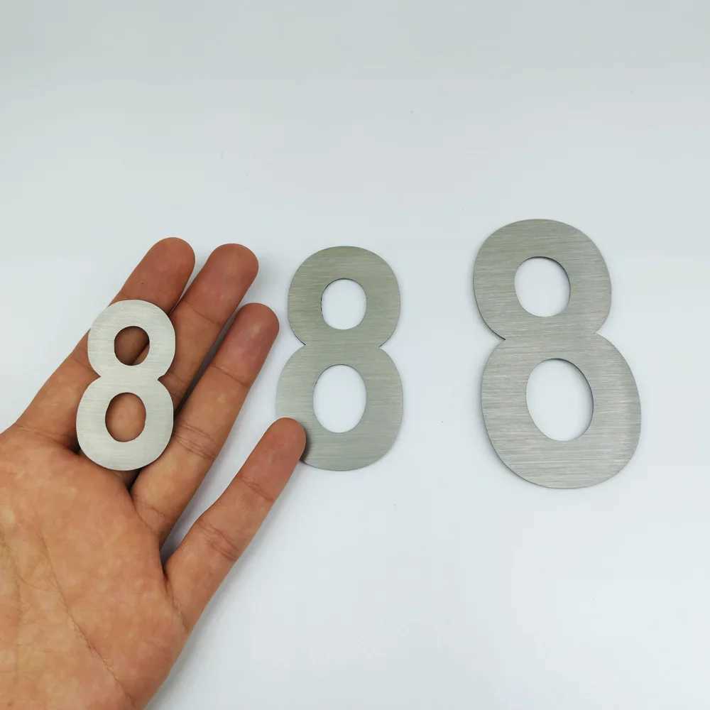 Interior Decorations 5-9cm Residential Digital Outdoor Stainless Steel Stickers Signage Home Address Board Hotel Room Customization Email Number H2501