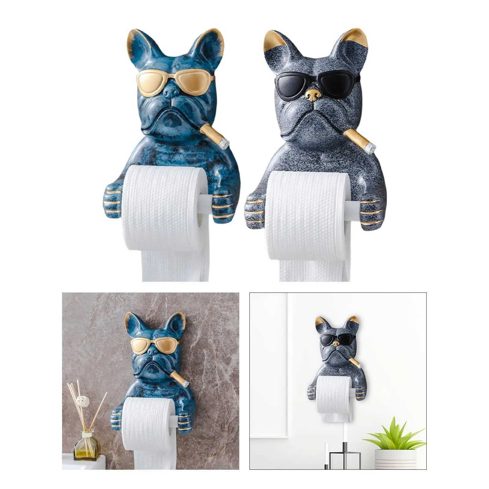 Cartoon hanging punch press - paper holder organizer dog statue used for Washro kitchen hotel organization decoration Y250107