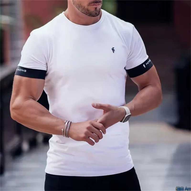 High Quality Sik Silk T-shirt Mens Summer Short sleeved Compressed T-shirt Mesh Top Three way Brand Mens Casual Fashion T-shirt Mens T250108