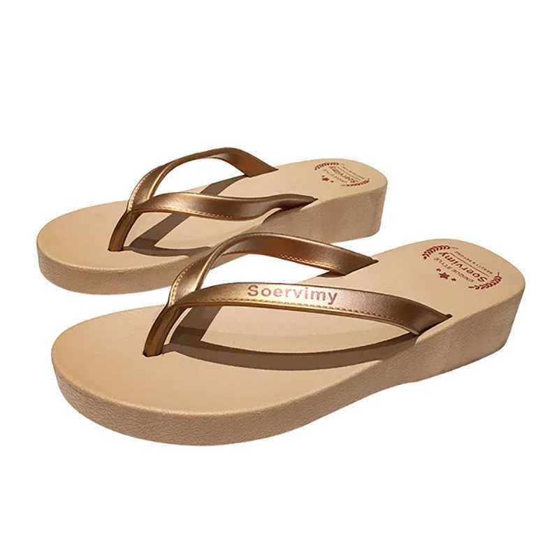 New Arrival New Fashion Summer Womens Platform High Heels Flip Beach Sandals Slippers Womens Shoes Size 36-40 to Choose from T250108
