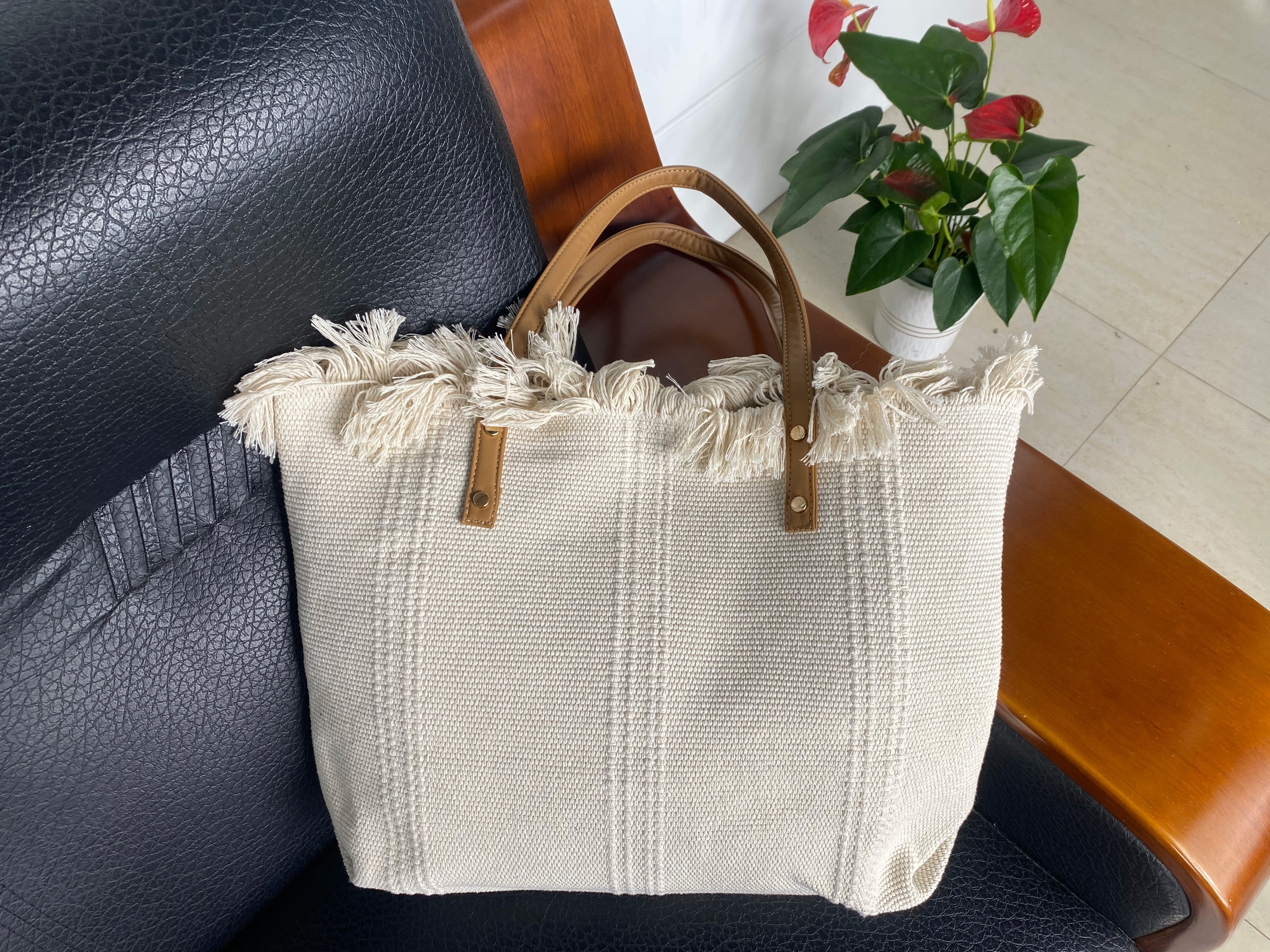 Eco-Friendly Rough Texture Weave Cross Body Satchel