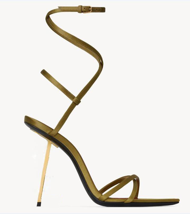 New Designer Shoes Sandals OPYUM Crepe satin Women High Heel Shoes Metal heel Pumps Dress Shoes With Box