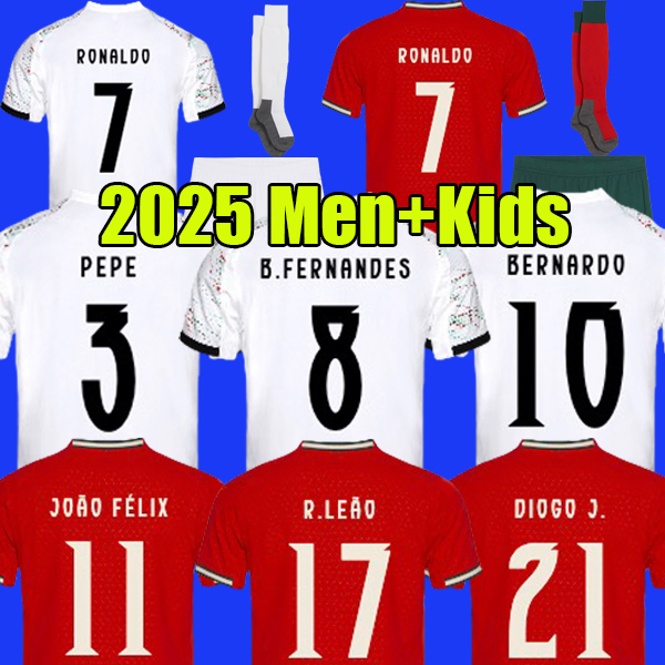 PEPE LEAO Portuguesa portugal 2025 soccer jerseys RONALDO Portugieser 25 26 Portuguese BERNARDO B.FERNANDES football shirt Men Kids kit Portugals national team top