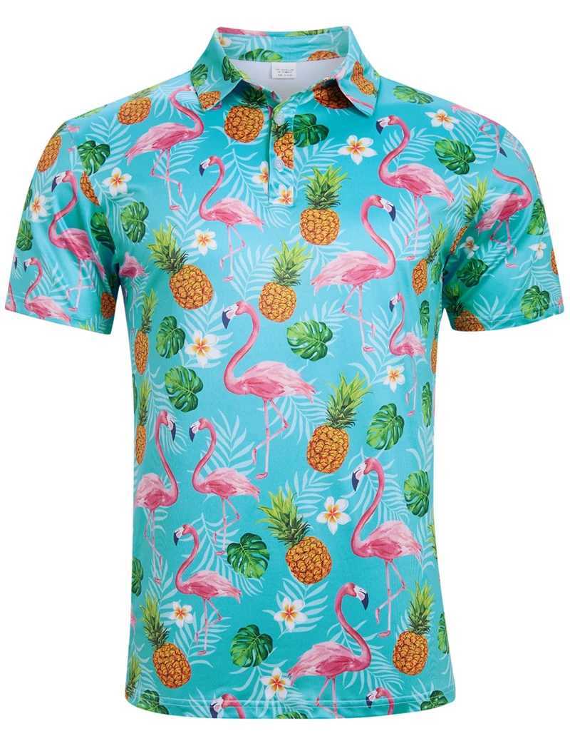 Fashion Men Polo Shirt 3d Hawaii Print Daily Casual Short Sleeve Loose Oversized T-Shirts Street Cool Tops Summer MenS ClothingXJ250108