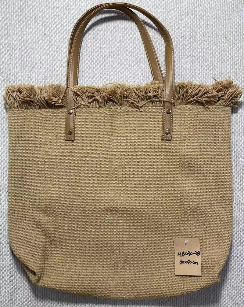 Vintage Hand-Knit Rough Cotton Shoulder Purse