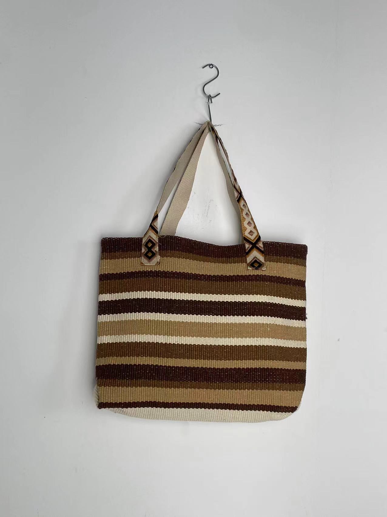 Classic Thick Cotton Knit Travel Tote - Unisex Handcrafted Carryall Bag