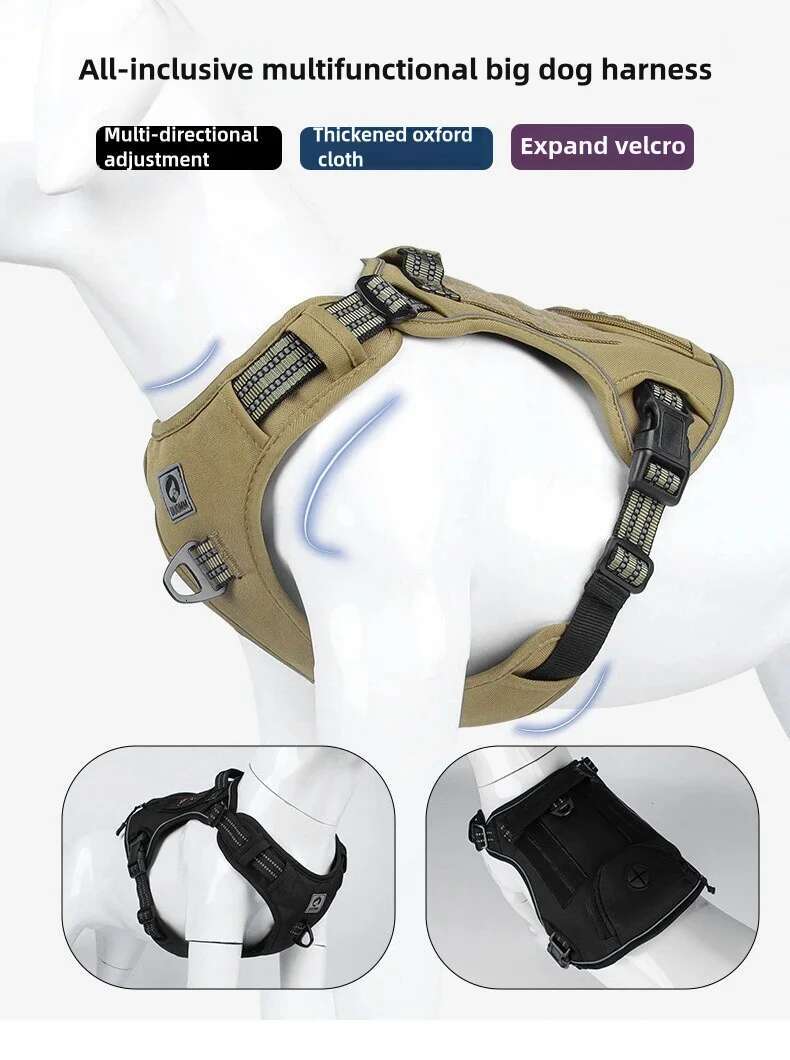 Pet Strap Tactical Chest Back Outdoor Medium Large Dog Vest Explosion Proof Punching Traction Rope
