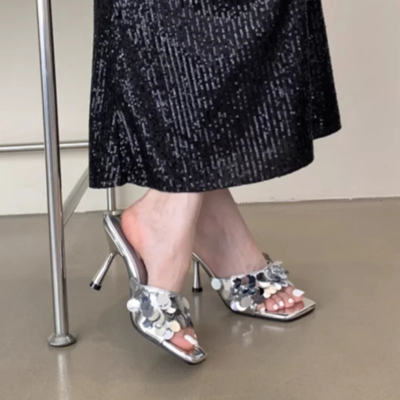 Summer Open Toe Breathable Stiletto Sexy Elegant High Heels Fashion Comfortable Casual Slippers Womens Shoes Zapatos Mujer 250107