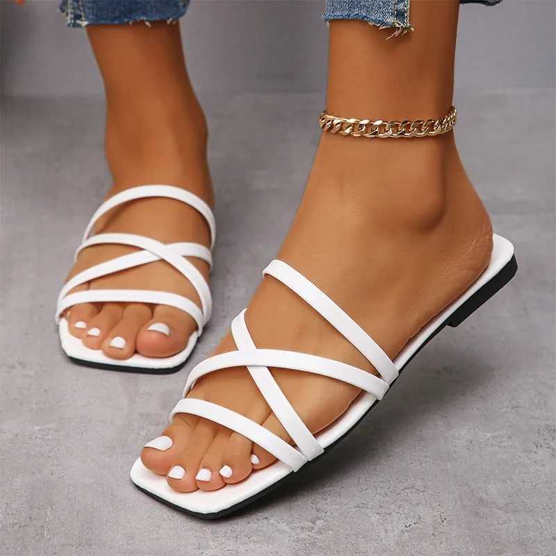 New Arrival Womens summer apartment slider shoes casual beach open toe sandals brand new flip slider fashionable Zapatos unprinted slider T250108