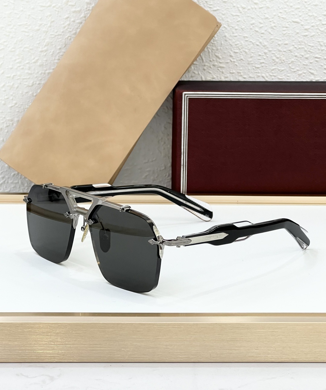 2025 JMMs Acetate Sunglasses Men Women Top Quality Square Fashion Designer Eyeglasses UV400 Handmade SILVERTON SIZE 57-16-140