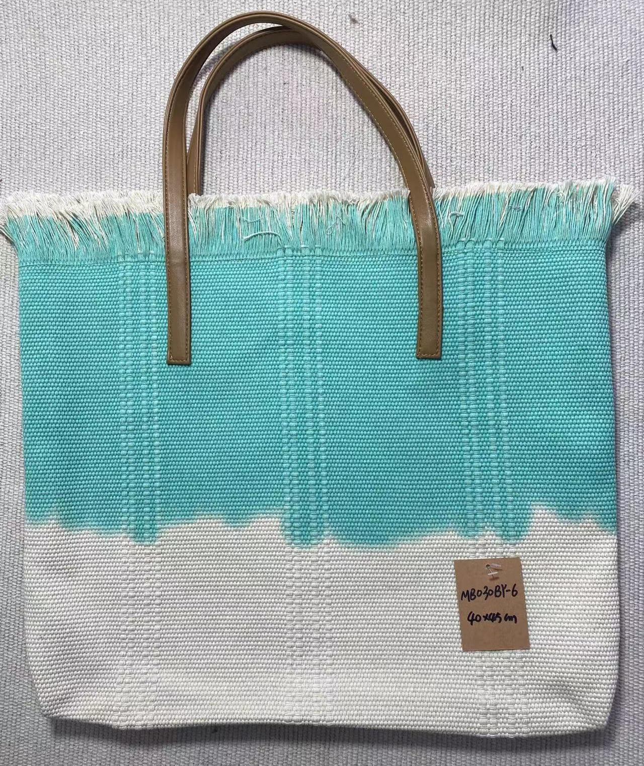 Vintage Hand-Knit Linen Shoulder Tote Bag