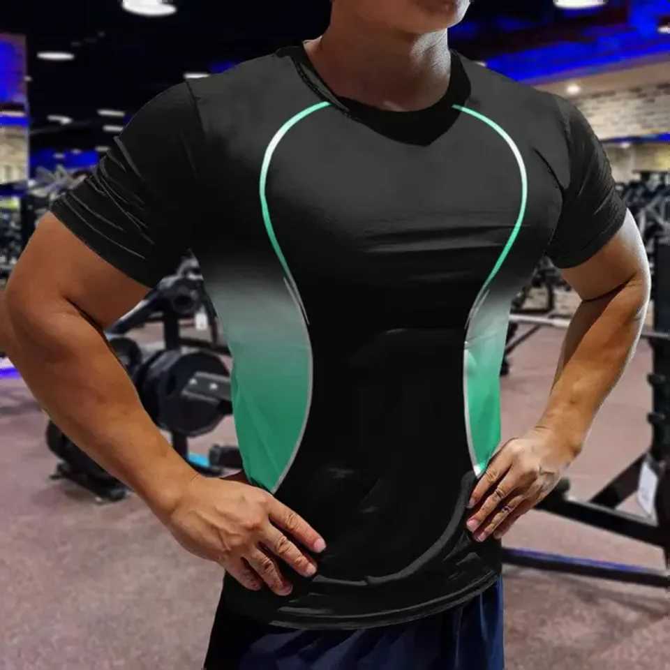 High Quality Gym mens T-shirt sportswear casual short sleeved T-shirt quick drying running sportswear mens oversized clothing top new T250108