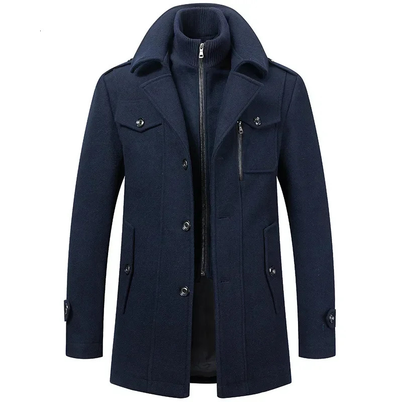 Men Cashmere Trench Winter Jackets Overcoats Wool Blends High Quality Winter Coats Male Business Casual Trench Coats 250102