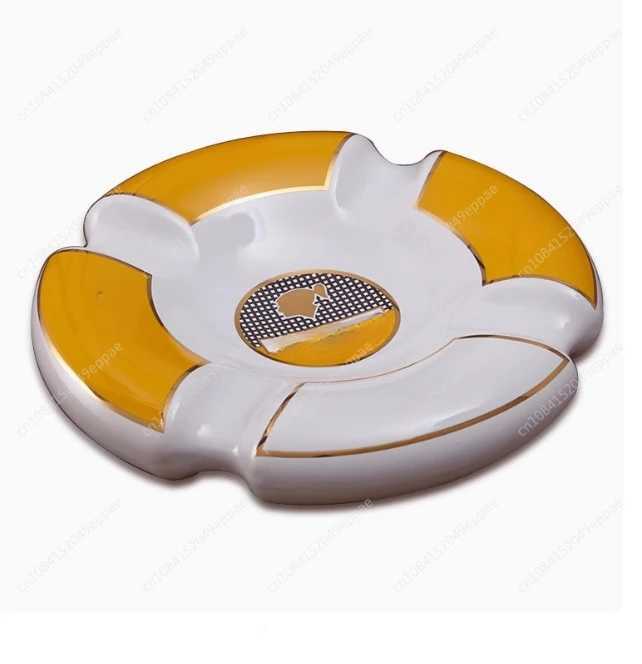 Luxury Classic Round Cigar Grey Jar High end Chinese Ceramic 4-slot Ceramic Grey Jar Cigar Set Accessories! X250108