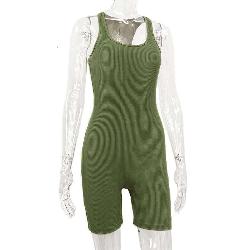 New Women's Temu With A Sexy Collar And Slim Fit, Sleeveless, Tight Fitting Jumpsuit