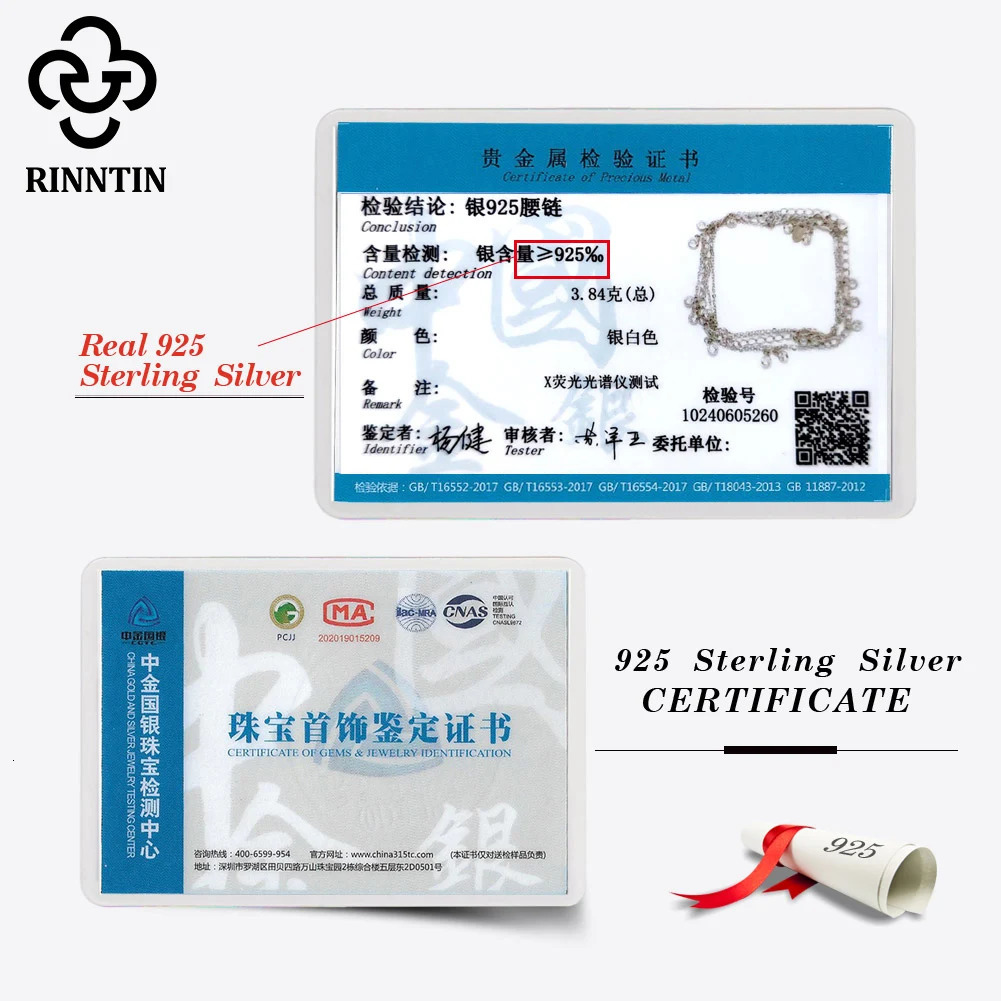 Rinntin Fashion Sexy Body Chain with Clear CZ 925 Sterling Silver for Women Sexy Belly Belt Waist Chain Summer Accessories CW01 250107