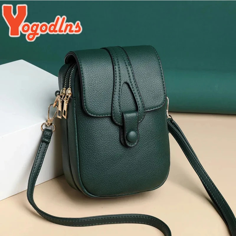 Simple Shoulder Bag for Women PU Leather Crossbody Bag Multi-layer Messenger Handbag and Purse Flap Phone Bag Bolsa sac 250106