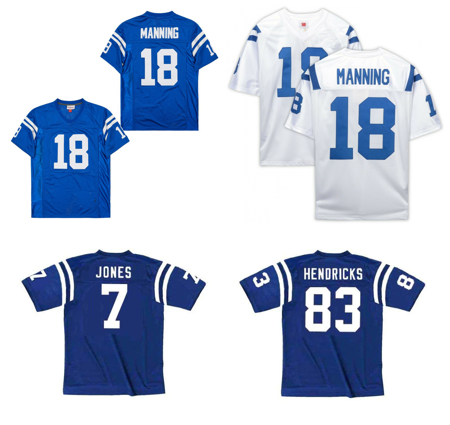 Peyton Manning BERT JONES NCAA Throwback Football Jersey TED HENDRICKS TOM MATTE JOHNNY UNITAS EARL MORRALL RAYMOND CHESTER LYDELL MITCHELL Blue White Size S-4XL