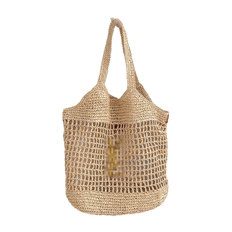New French Style Large-capacity Hollow Straw Bag, Versatile Casual Shoulder Bag, Trendy Brand Dog Bag, Cat Bag, Fashionable Travel Shopping Bag