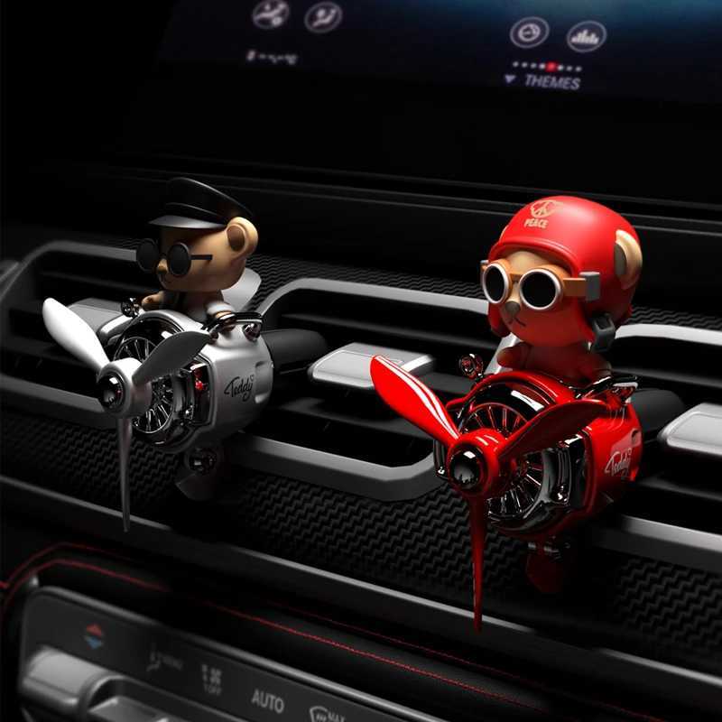 Car Air Freshener New cartoon vibrating head bear driving car fresh air perfume car interior perfume clip car accessories H250108