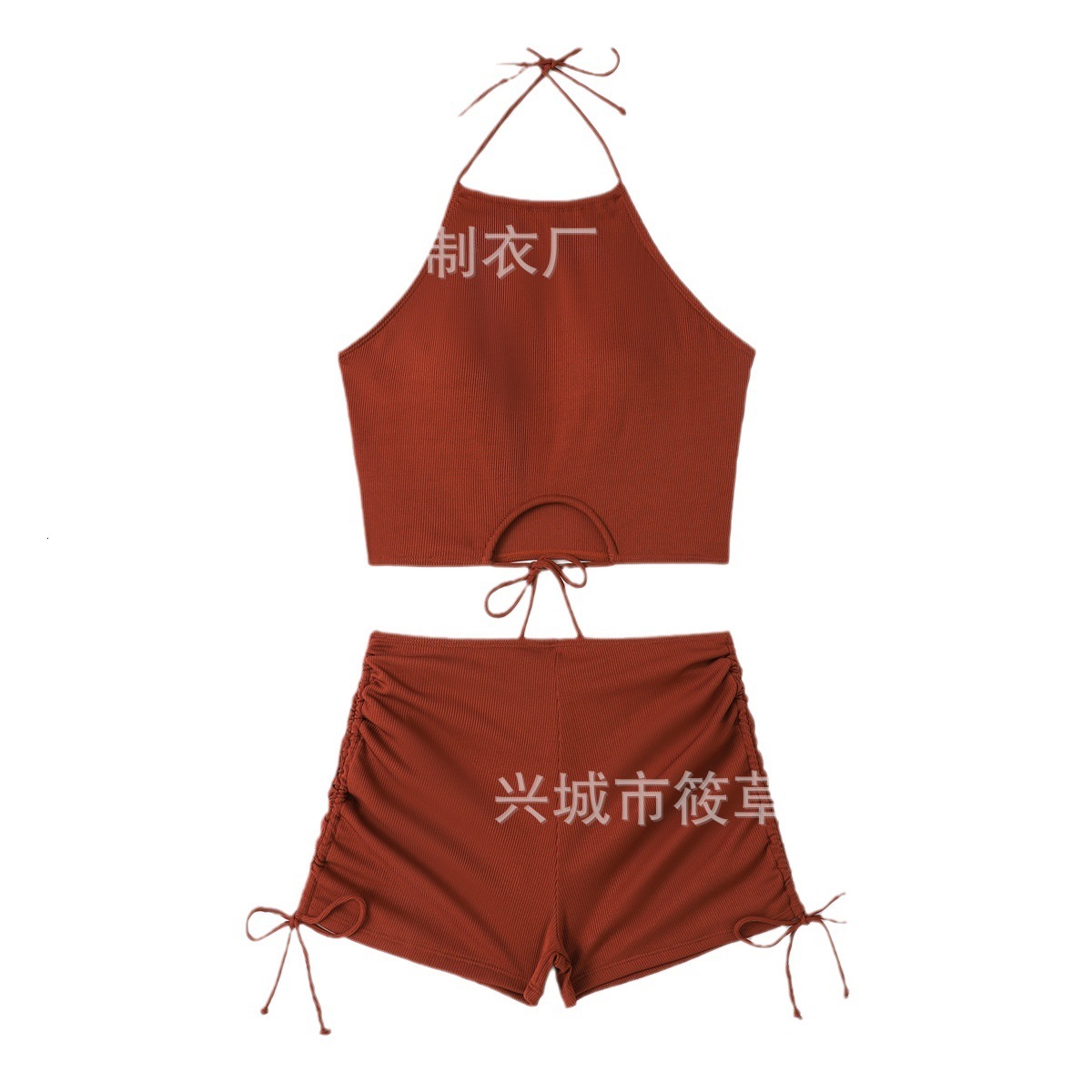 2025 women's conservative solid color swimsuit bikini sexy backless swimming designer trendy beach swimsuit