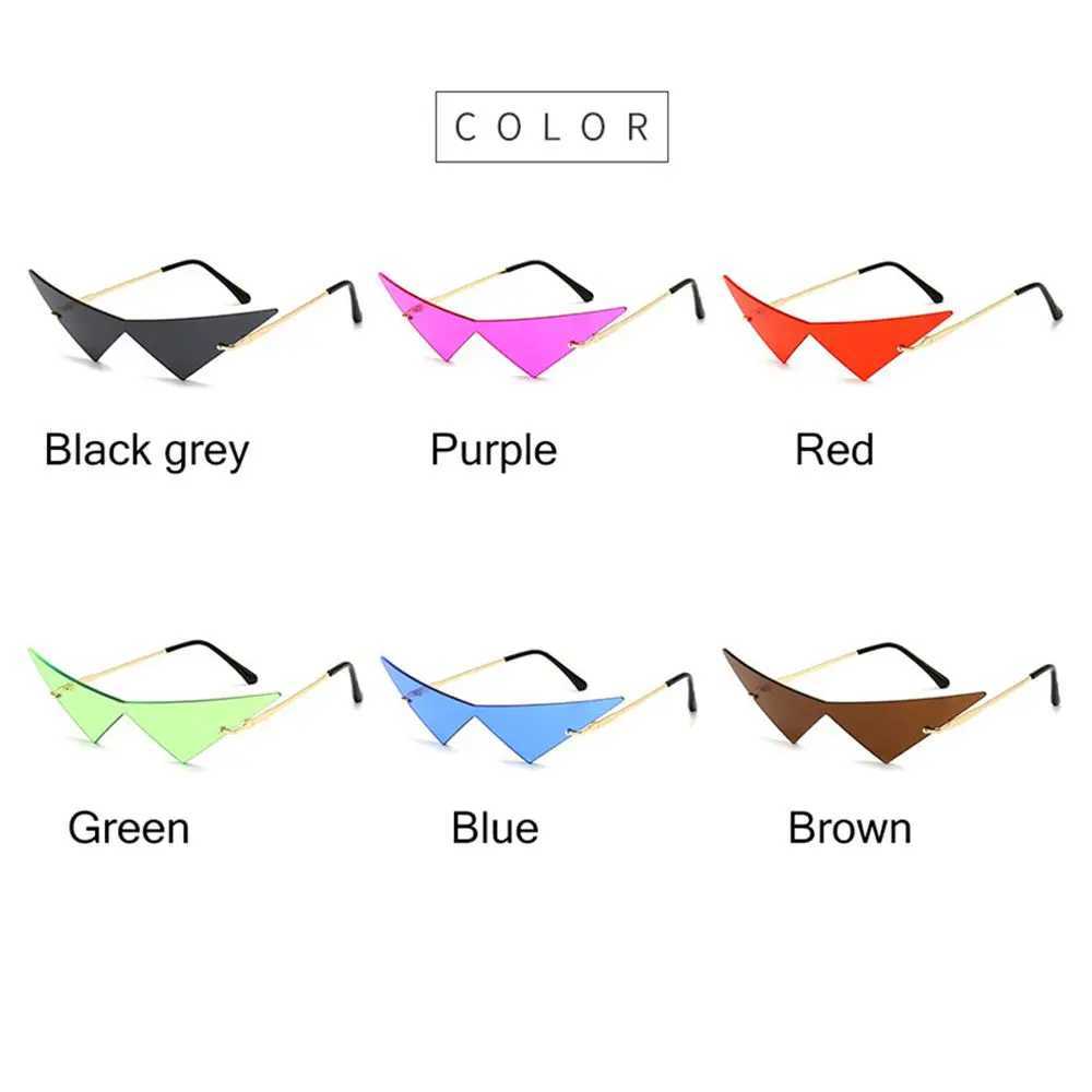 New Womens Cool Triangle Sunglasses Fashion Punk Super Large One piece Borderless Sunglasses Retro UV400 Transparent Ocean Lens Glasses W250109