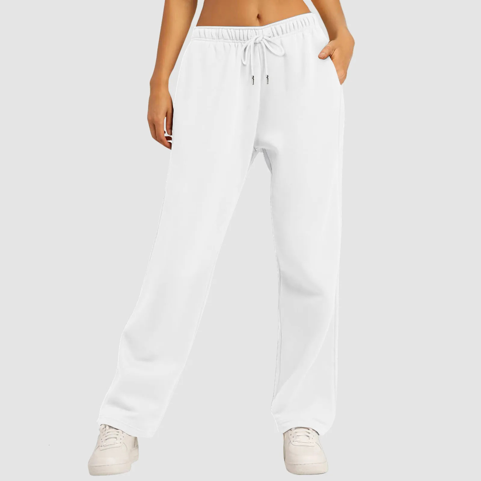 Womens Trousers Sport Jogging Fleece Lined Sweatpants Straight Leg Pants Bottom Joggers Workout Basic 250109