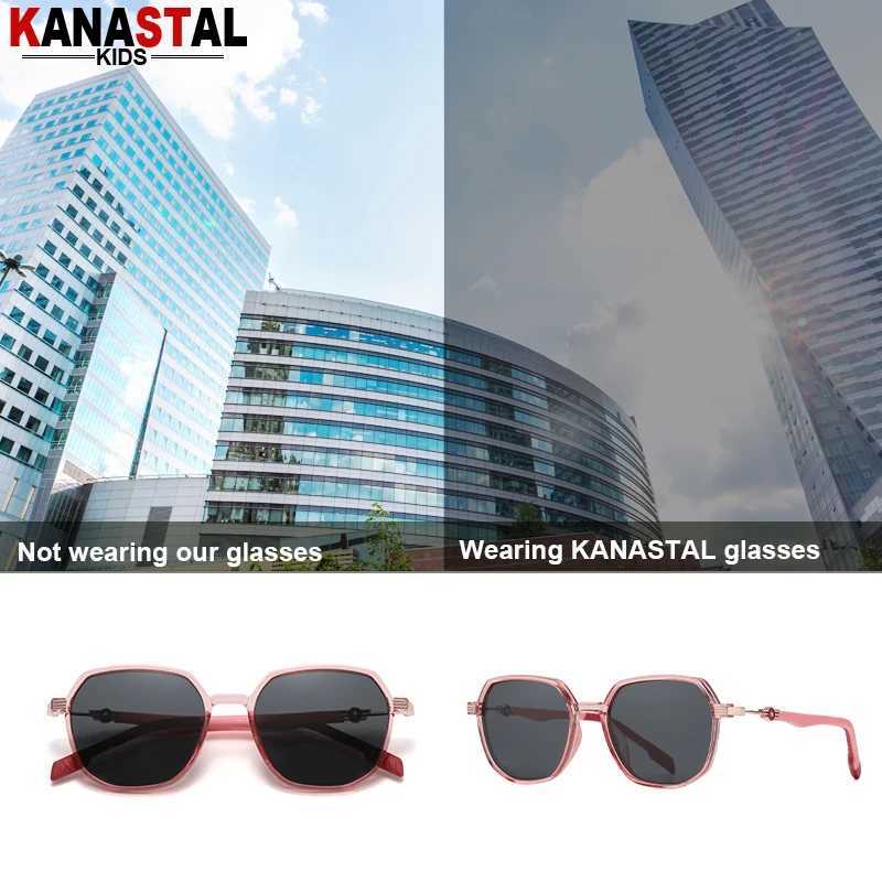 Childrens Sunglasses UV400 Polarized Sunglasses Childrens Sunglasses TR90 Metal Glasses Frame Camping Outdoor Sports Anti glare Sunshade Glasses W2501