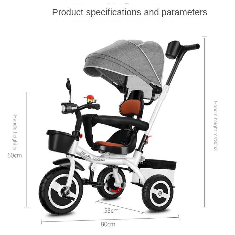 The new baby tricycle allows children aged 1-4 to sit and ride a lightweight tricycle with two-way multi-mode childrens stroller W250109
