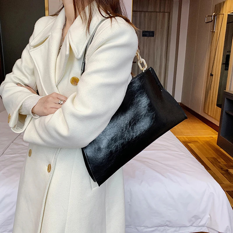 2024 Handbags Women Shoulder Bag Soft Synthetic Leather Crossbody Large Capacity Fashion Female Underarm Bags 250106
