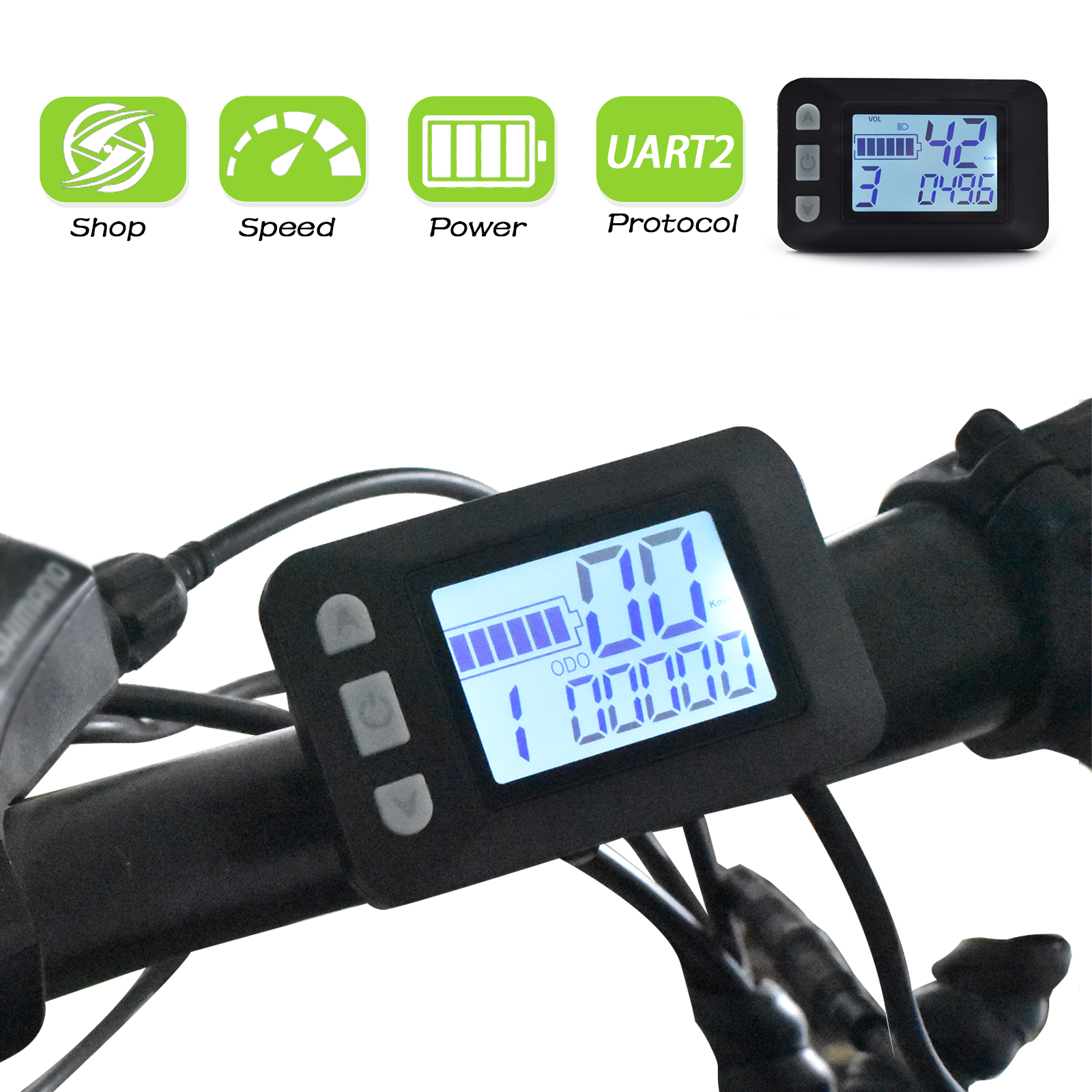 P9 Vibrant LED Backlit Bike Computer - Detailed Performance Metrics for Electric bike display