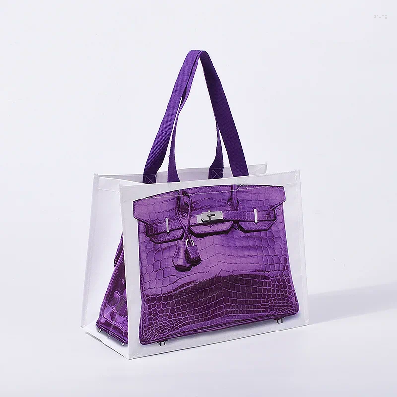 Shopping Bags Laminated Portable Woven Bag PP Plastic Waterproof Snakeskin Lage Packaging Storage