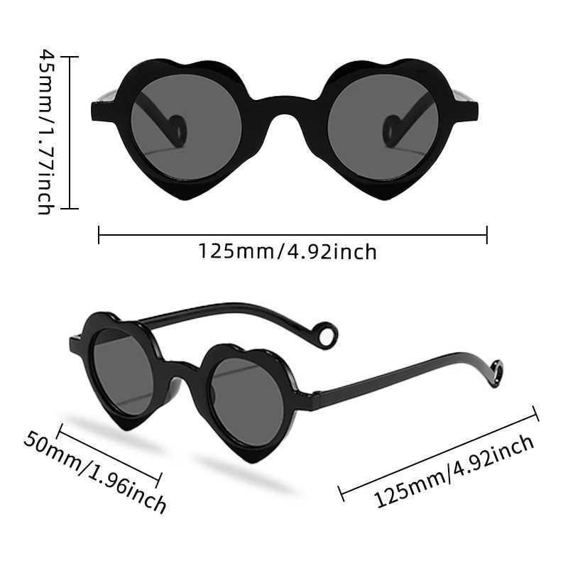 2024 Cute Heart shaped Hollow Sunglasses for Girls and Boys UV400 Childrens Fashion Outdoor Sunscreen Glasses Childrens Sunglasses W250109