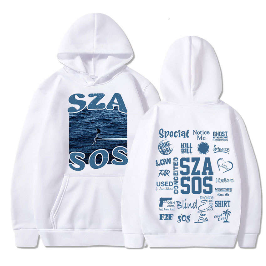 SZA Music Album SOS Graphic Hoodie Men Women's Vintage Overs