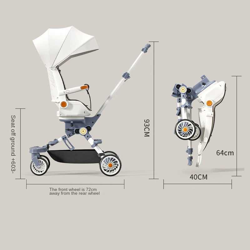 Lightweight folding tilt and sitting baby stroller for children aged 0-3 years high landscape two-way stroller W250109