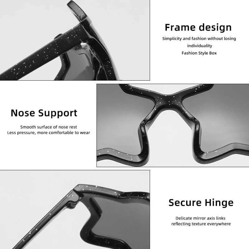 Childrens cute and shiny star shaped irregular person UV400 sunglasses for boys and children outdoor sun protection sunglasses for girls glasses W2501