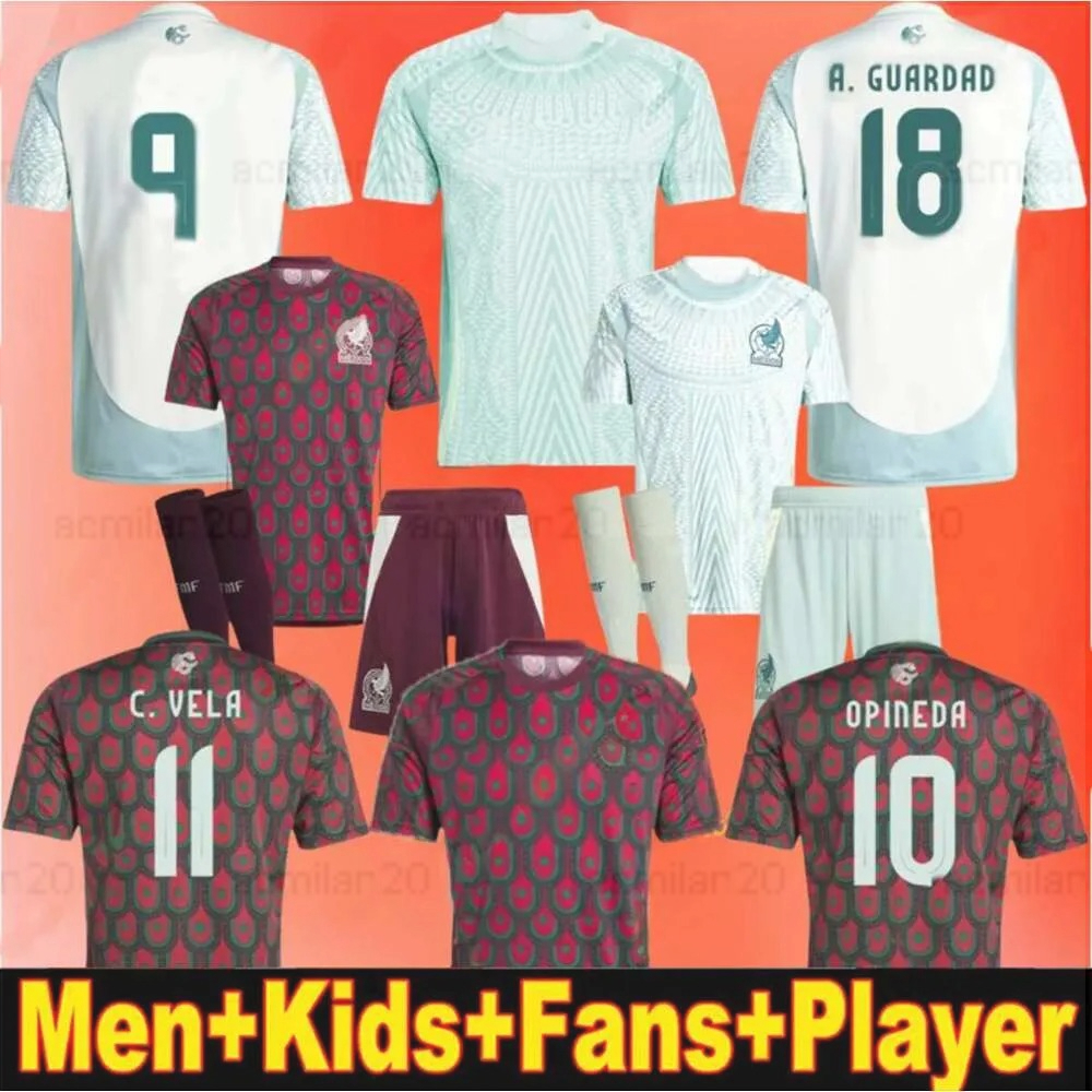 24 25 MeXiCO Soccer Jerseys CHICHARITO 2024 2025 National Team Football Shirt Men Kids Kit Home Away Camisetas Copa America Maillot Mexique GIMENEZ LOZANO J VASQUEZ5