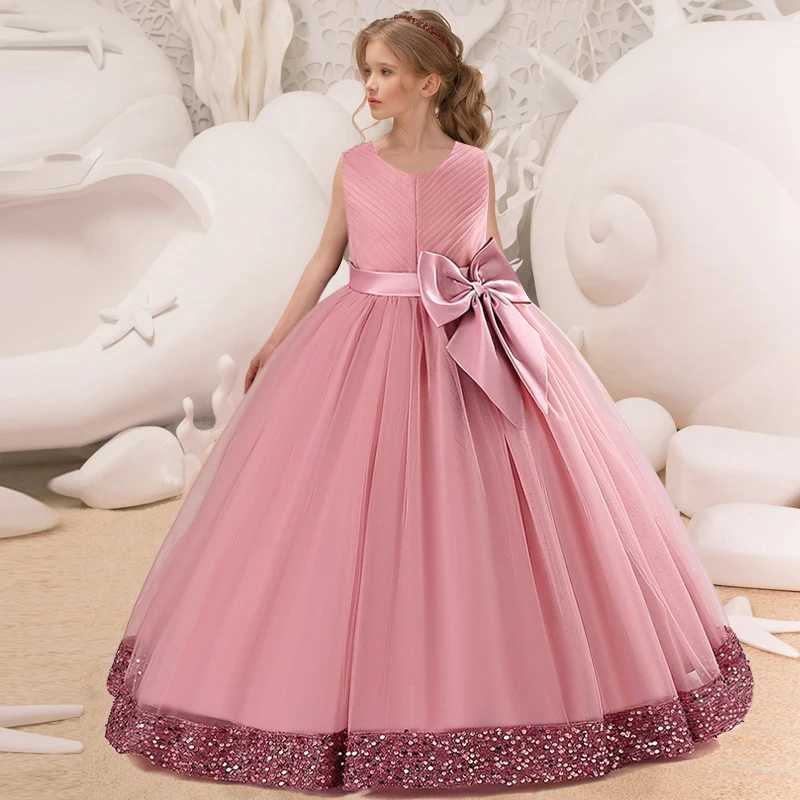 Summer Embroidery Pageant Princess Dress Elegant Kids Dresses For Girls Clothes Children Par Wedding Dress 14 10 12 YearXJ250108