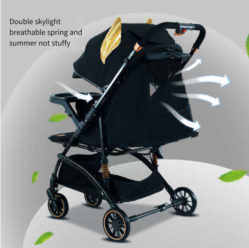 Aluminum Alloy Baby Stroller 0~5 Years Old One Button Folding Can sit and Lie Down Lightweight Stroller Seat AdjustableXJ241231