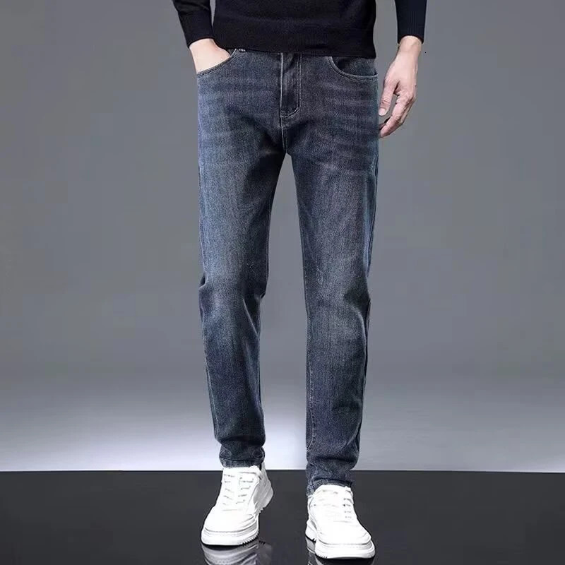 Mens Classic Versatile N Leg Denim Pants Office Work Chino Trousers Chic Vintage Streetwear Casual Jeans Male 250102