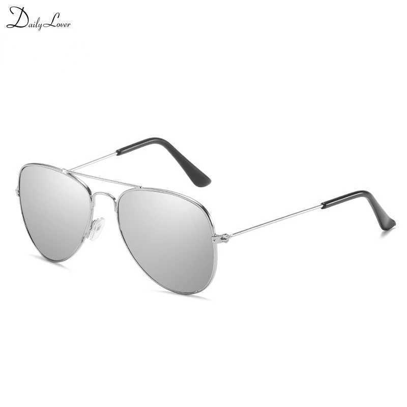 Classic Fashion Sunglasses for Girls/Boys Color Mirrors Childrens Glasses Metal Frame Childrens Outdoor Travel Glasses Cute Oval W250109