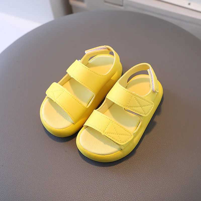 Summer new childrens sandals baby solid color candy colored sandals boys and girls fashionable breathable beach sandals W250108