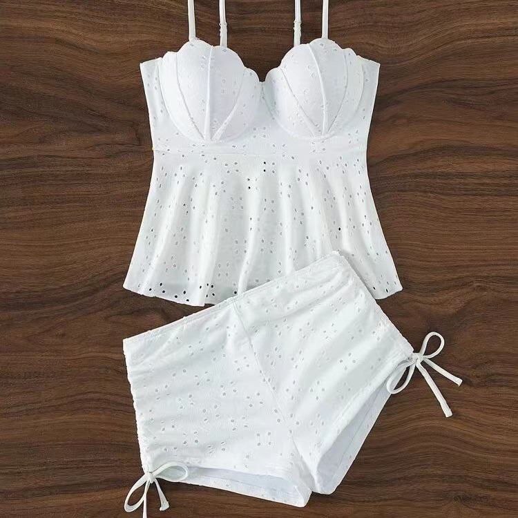 2025 New Sexy Beach Bikini Designer Swimsuit Hollow Shell Hard Wrap Solid Women's Bikini Swimsuit